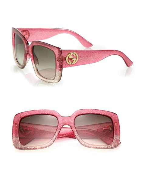 gucci sunglasses pink glitter|pink oversized gucci sunglasses.